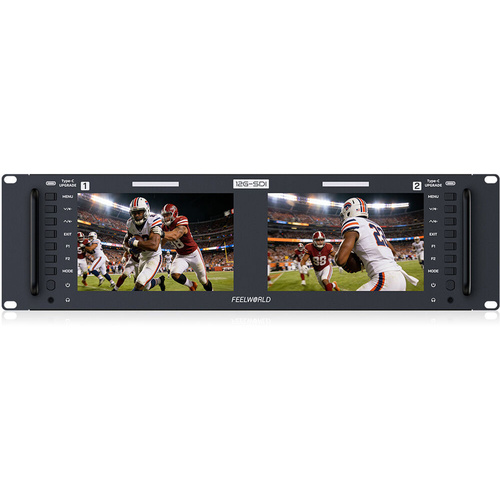 FeelWorld FRM701G Dual 7" 12G-SDI/HDMI 4K Rackmount Monitor