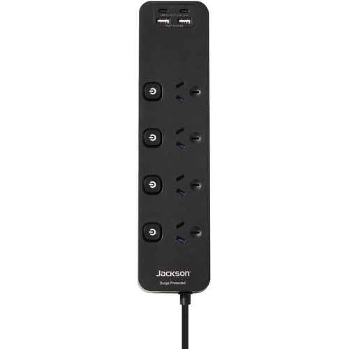 Jackson Fast Charge USB-C Powerboard Switched 4 Outlet