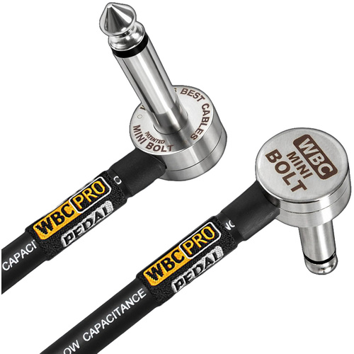 WORLDS BEST CABLES Pro Pedal Guitar Patch Cable (20cm, Right-Angle, 3-Pack)