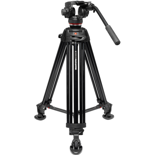 Manfrotto 502X Fluid Video Head & MVTTWINMA Aluminum Tripod with Mid-Level Spreader