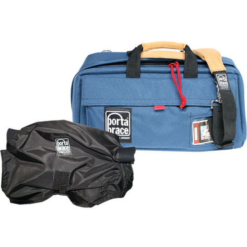 Porta Brace Mini-DV Camera Case with Mini-Quick Slick Rain Cover (Blue)