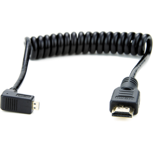 Atomos Micro HDMI Right Angle to Full HDMI Coiled Cable (30-45 cm)