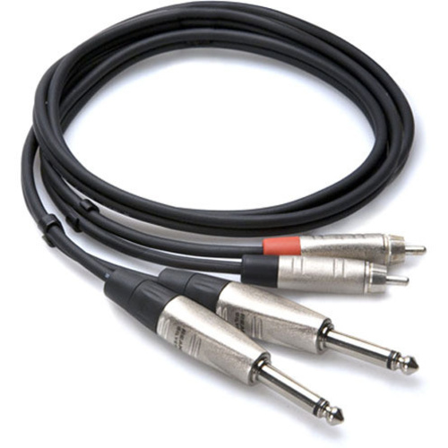 Hosa HPR-003X2 Pro 1/4'' to RCA Cable 3ft (Dual)