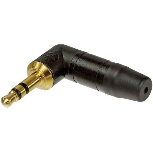 Neutrik NTP3RC-B 3.5 mm Right-Angle Stereo Plug (Black/Gold)
