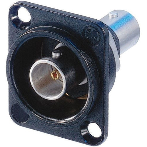 Neutrik NBB75DFIB Isolated BNC Chassis Connector in D-Shape Housing (Black Chrome)