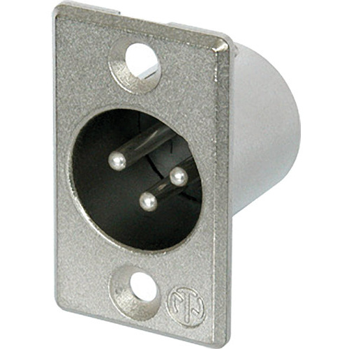 Neutrik NC3MP Three-Pin Male Chassis-Mount XLR Connector- Black