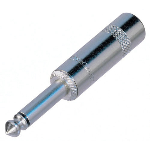 Rean Mono 2-Pole 1/4" Phone Plug (Die-Cast Handle, Nickel-Plated Contacts)