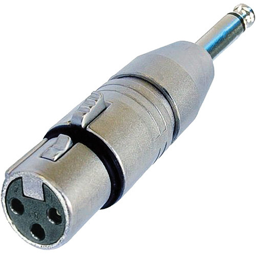Neutrik NA2FP 3-Pole XLR Female to Mono 1/4" Male Adapter (Tip, Sleeve Contact)