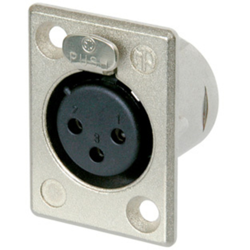 Neutrik NC3FP1 Three-Pin Female Chassis-Mount XLR Connector