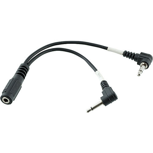 Hosa YMM-492 Stereo 3.5mm Mini Female to 2 Mini Mono Right-Angle Male Y-Cable - 6"
