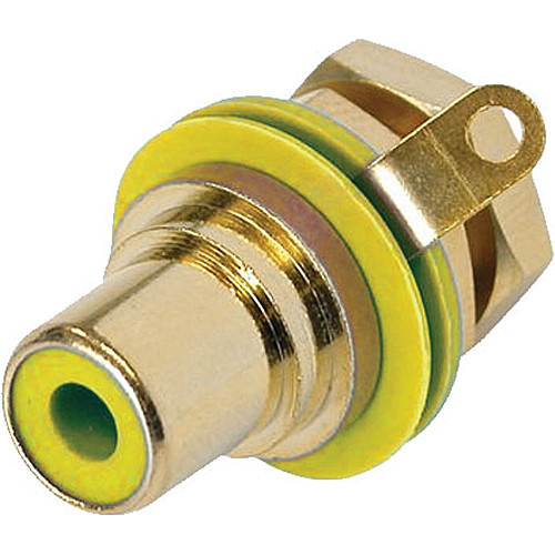 Rean RCA Jack Chassis-Mount Socket (Gold/Yellow)