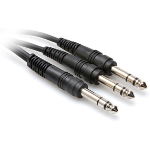 Hosa CYS-105 Stereo 1/4" Male to 2 Stereo Phone 1/4" Male Y-Cable - 5'