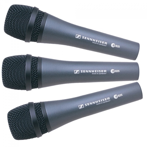 Sennheiser E835 Dynamic Vocal Microphone (Set of 3)
