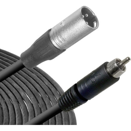 Hosa XRM-103 RCA Male to 3-Pin XLR Male Audio Cable (Metal) - 3'