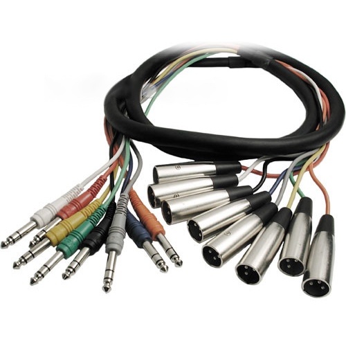 Hosa STX802M 8-Channel Male 1/4" TRS Phone to Male 3-Pin XLR Snake Cable - 6.6' (2 m)