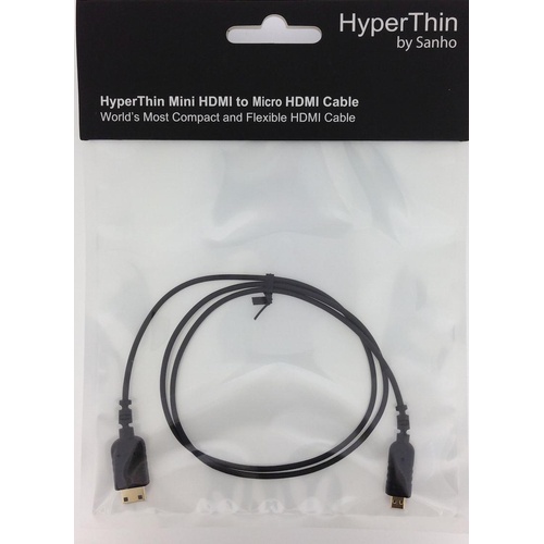 Hyper HyperThin Mini HDMI to Micro HDMI Cable - 2.6' (Black)