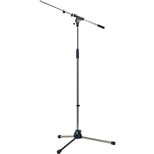 K&M 210/9 Tripod Microphone Stand with Telescoping Boom (Nickel)