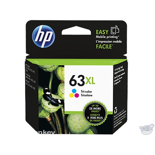 HP 63XL High Yield Tri-color Original Ink Cartridge (F6U63AA)