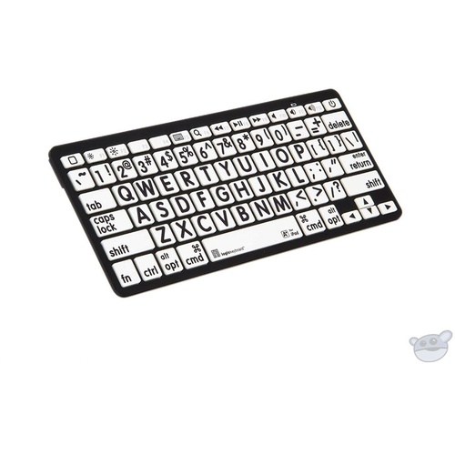 Logickeyboard Large Print Bluetooth Mini Keyboard (Black on White, American English)