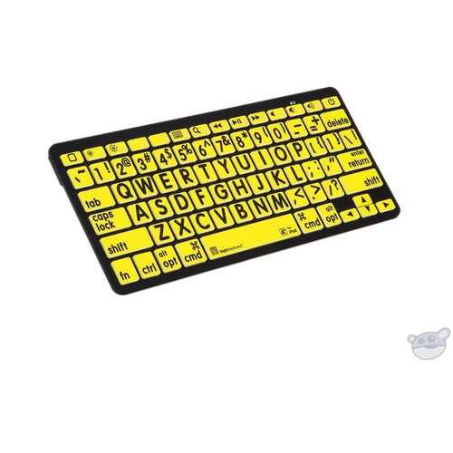 LogicKeyboard XL Print American English Bluetooth 3.0 Mini Keyboard (Black on Yellow)