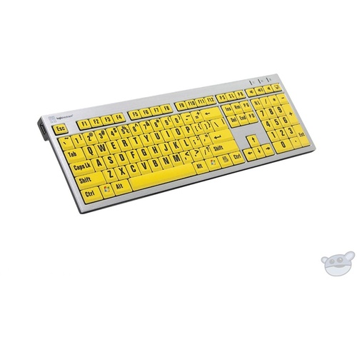 LogicKeyboard XLPrint PC Slim Line Keyboard with Large Print (Black on Yellow)