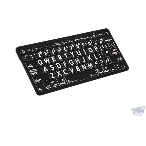 LogicKeyboard XL Print American English Bluetooth 3.0 Mini Keyboard (White on Black)