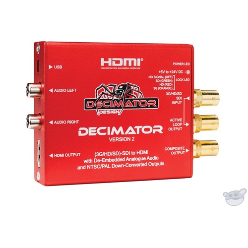DECIMATOR 2 3G/HD/SD-SDI to HDMI Converter with Built-In NTSC/PAL Downscaler & Analog Audio Outputs