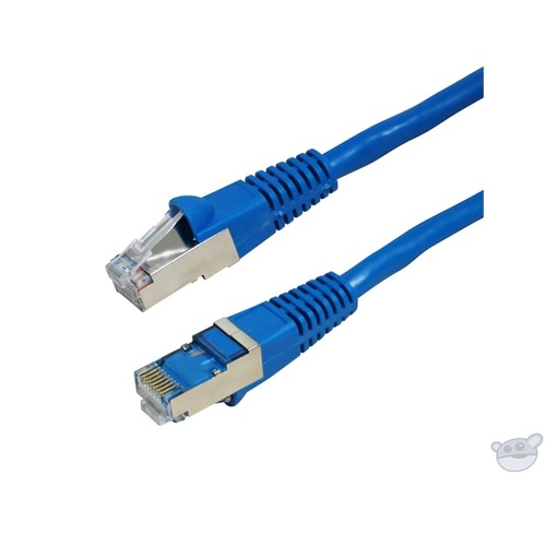 DYNAMIX 0.5M Cat6A STP 10G Patch Lead - Slimline Molding (Blue)
