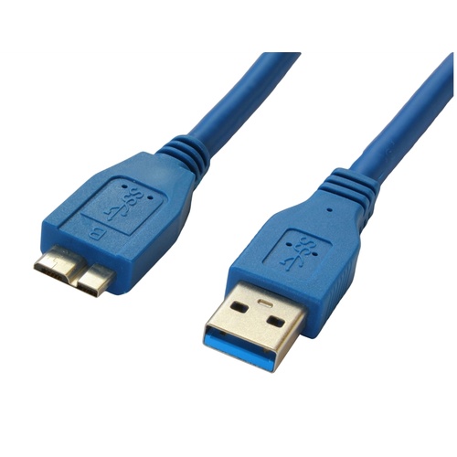 DYNAMIX USB 3.0 Type Micro B Male to Type A Male Connector (Blue, 1 m)