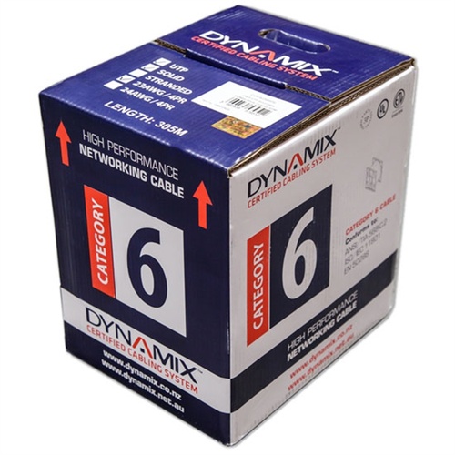 DYNAMIX Cat6 UTP Solid Cable Roll on Reel (Blue, 305 m)