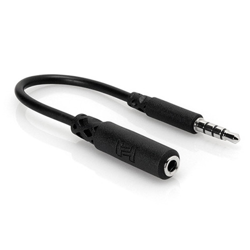 Hosa MHE-158 3.5mm TRRS to Slim 3.5mm TRRS Headphone Adaptor