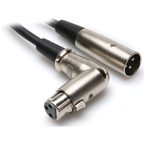 Hosa XFF-125 Right-Angle XLR3F to XLR3M Balanced Interconnect Cable - 25'