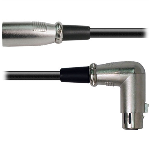 Hosa XFF-101.5 3-Pin XLR Male to XLR Angled Female Balanced Interconnect Cable - 1.5'