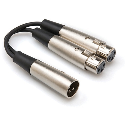 Hosa YXF-101.5 XLR Male to Dual XLR Female Audio Y-Cable (18")
