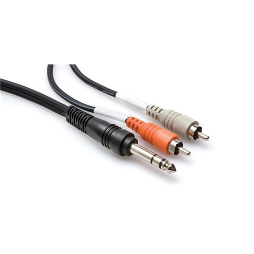 Hosa TRS-203 Stereo 1/4" Male to 2 RCA Male Y-Cable (10')
