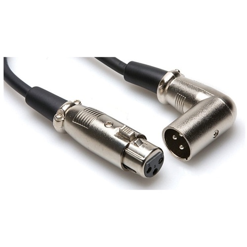 Hosa XRR-110 3-Pin XLR Female to XLR Angled Male Balanced Interconnect Cable - 10'