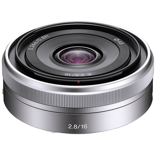 Sony E-Mount SEL16F28 16mm f/2.8 Wide-Angle Alpha E-Mount Lens (Silver)