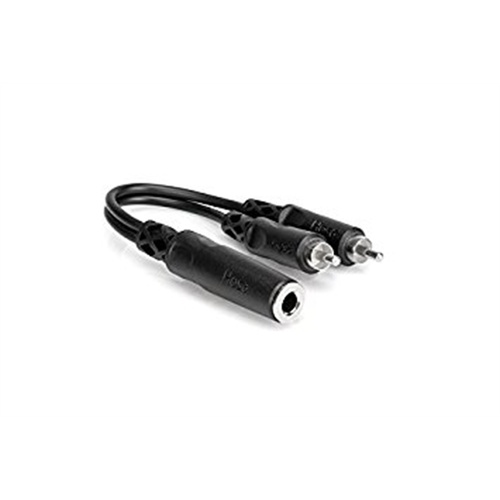 Hosa YPR-131 Mono 1/4" Female to 2 RCA Male Y-Cable - 6"
