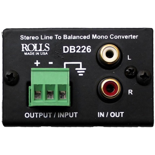 Rolls DB226 Stereo Line to Balanced Mono Converter