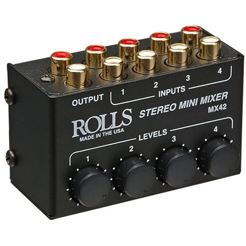 Rolls MX42 4-Channel Passive Mini Stereo Mixer