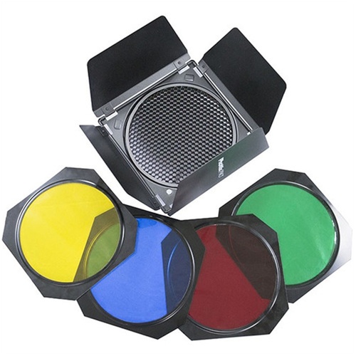 Phottix Barndoors with Grid and Gel Set