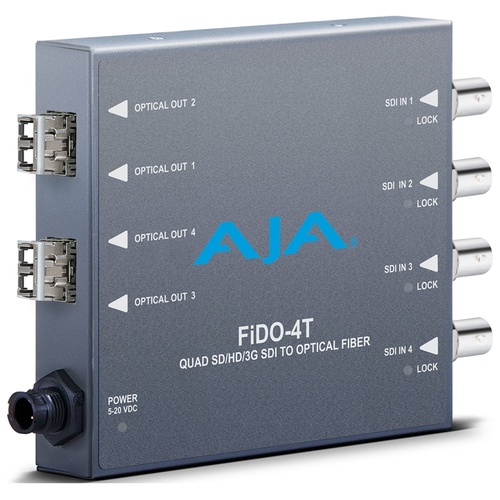 AJA FiDO-4T Quad Channel 3G-SDI to LC Fiber Mini Converter