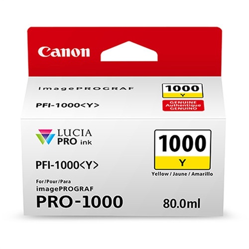 Canon PFI-1000 Y LUCIA PRO Yellow Ink Cartridge (80ml)