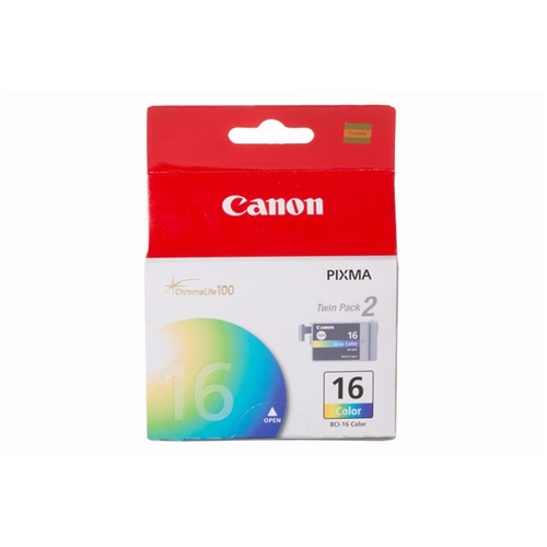 Canon BCI-16 Tri-Colour Ink Cartridge Twin Pack