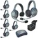 Eartec Ultralite Hub 7 Person System with 1 Single and 6 Double Headsets