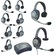 Eartec Ultralite Hub 9 Person System with 4 Single, 4 Double and 1 Max4G Single Headset