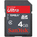 SanDisk 4GB SDHC Memory Card Ultra - 15MB/s