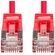 DYNAMIX Cat6A S/FTP Slimline Shielded 10G Patch Lead (Red, 1m)