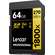 Lexar 64GB Professional 1800x UHS-II SDXC Memory Card (GOLD Series)