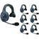 Eartec EVADE EVX7S Full Duplex Wireless Intercom System W/ 7 Single Speaker Headsets